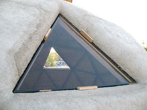 Papercrete dome glass